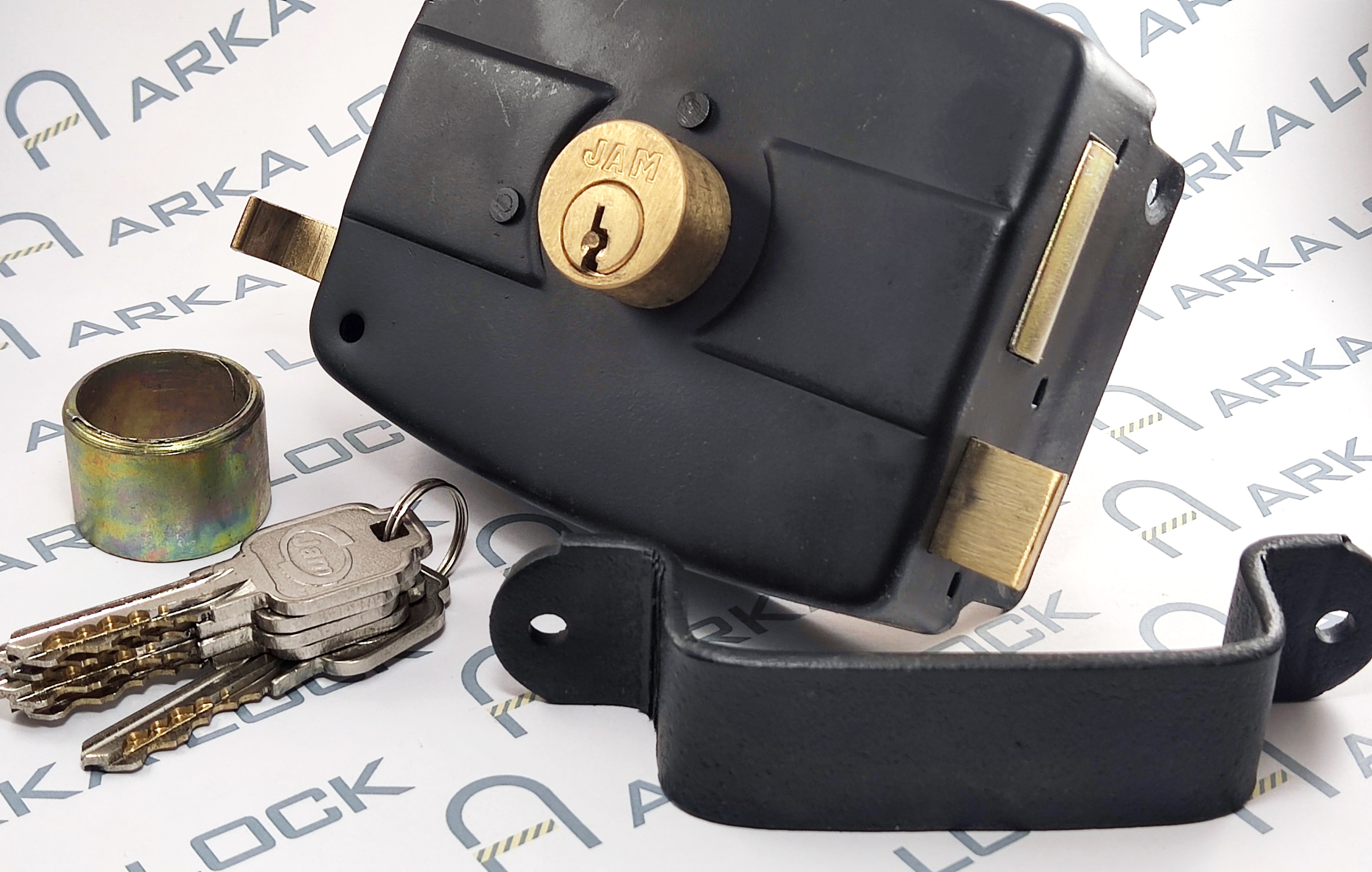 قفل حیاطی ایرانی بسیار با کیفیت جام با کلید دوشیار پله ای